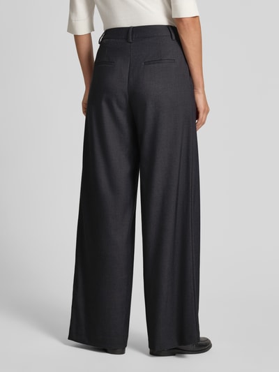 Stefanel Spodnie o luźnym kroju z szeroką nogawką i plisami Ciemnoszary 5