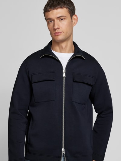 Marc O'Polo Regular Fit Sweatjacke in hochwertigem Scuba Interlock Sweat Marine 3