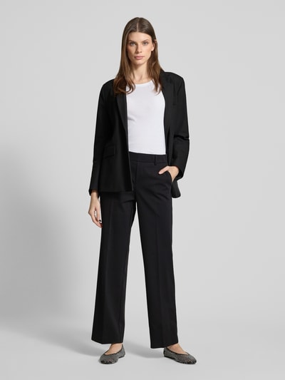 STEHMANN Straight Leg Stoffhose mit Eingrifftaschen Modell 'Fenja' Black 1