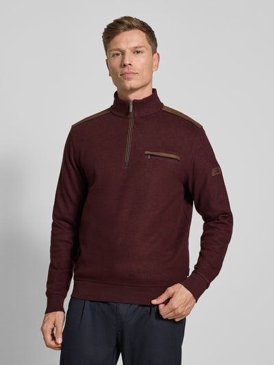 bugatti Sweatshirt mit Label-Detail Bordeaux 4