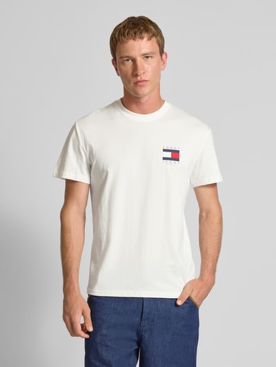 Tommy Jeans Regular Fit T-Shirt aus reiner Baumwolle Offwhite 5