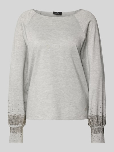 monari Longsleeve mit Ziersteinbesatz Silber 2