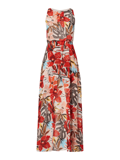 comma Maxi-jurk van chiffon met bloemenmotief Roze - 2