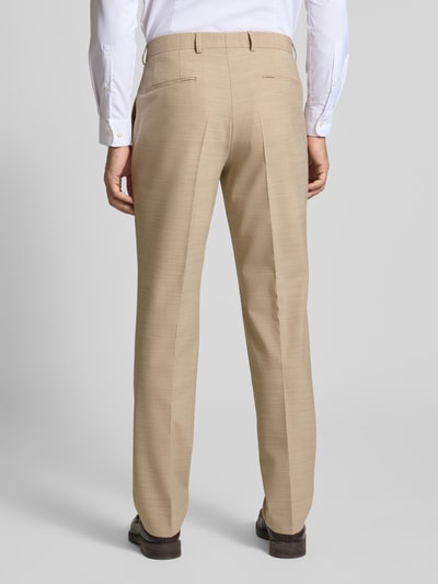 BOSS Regular fit pantalon met wol, model 'LEON' Beige - 5