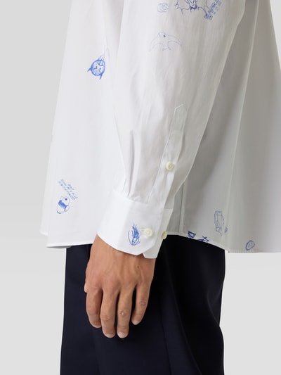 VETEMENTS Oversized Freizeithemd mit Allover-Muster Weiß 3