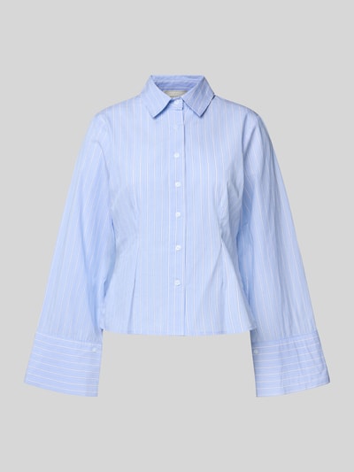 Neo Noir Bluzka koszulowa o kroju regular fit z wzorem w paski Jasnoniebieski 2