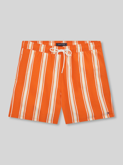 Tommy Hilfiger Regular Fit Badeshorts mit Allover-Muster Orange 2