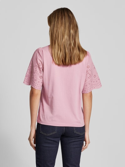 YAS T-Shirt mit Lochmuster Modell 'YASLEX' Rose 5