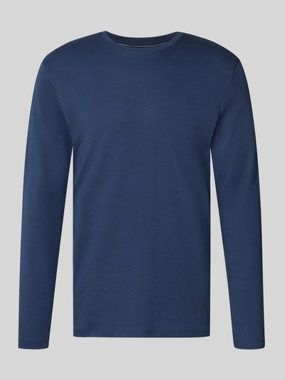 Produktfoto, Longsleeve aus reiner Baumwolle von Christian Berg Men in Dunkelblau, lockere Passform, Rundhalsausschnitt, długi rękaw, długość tyłu w rozmiarze M: 70 cm