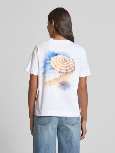 Rich & Royal T-Shirt mit geripptem Rundhalsausschnitt Weiss 5