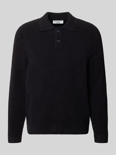Marc O'Polo Denim Regular Fit Strickpullover mit Polokragen Black 1