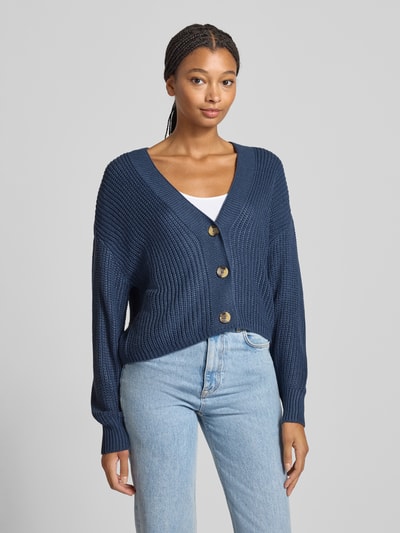 Only Kurtka z dzianiny o kroju regular fit z obniżonymi ramionami model ‘CAROL’ Jeansowy niebieski 4