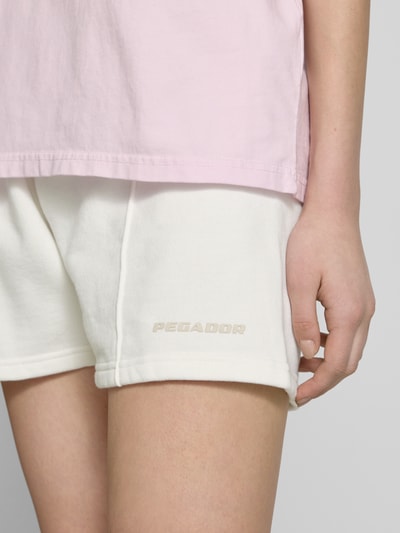 Pegador High waist sweatshorts met labelstitching, model 'SULLY' Ecru - 3