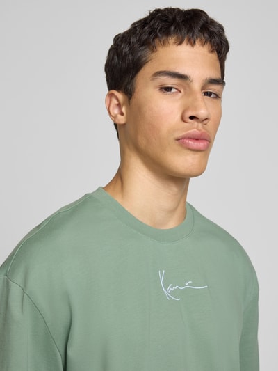 KARL KANI T-shirt met labelstitching Groen - 3
