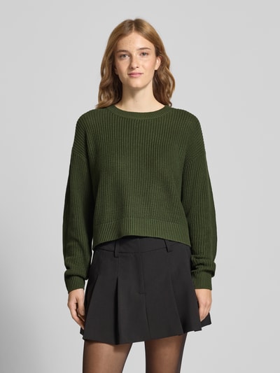 Noisy May Strickpullover mit Rundhalsausschnitt Modell 'MAYSA' Dunkelgruen 4