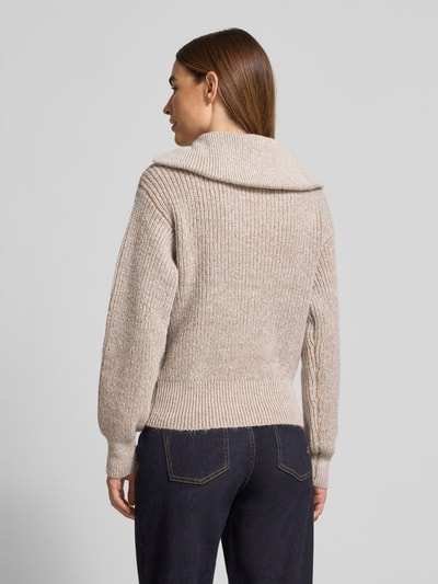 Scotch & Soda Strickpullover mit Troyer-Kragen Taupe 5