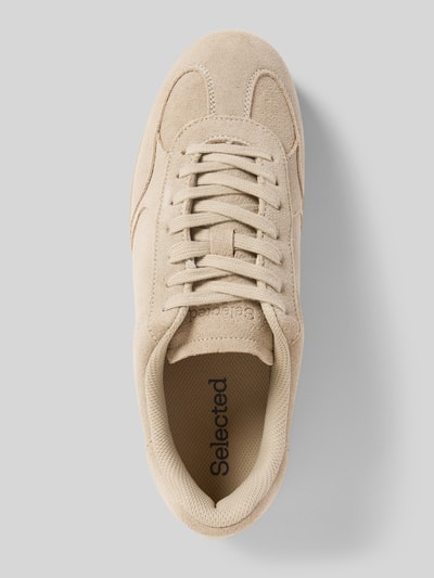 Selected Homme Low Top sneakers van puur rundleer model 'FINLEY' Lichtbruin - 3