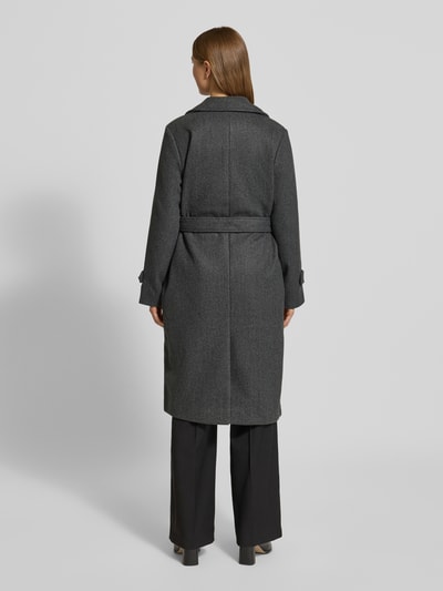 Vero Moda Trencz o kroju regular fit z kołnierzem z połami model ‘FORTUNEVEGA’ Antracytowy melanż 5