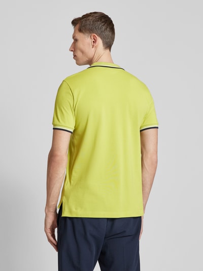 Geox Slim fit poloshirt met contraststrepen Neongeel gemêleerd - 5