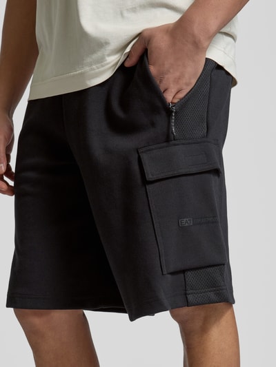 EA7 Emporio Armani Sweatshorts mit elastischem Bund Black 3