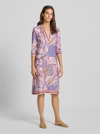 Christian Berg Woman Selection Knielanges Kleid mit Tunikakragen Mauve 1