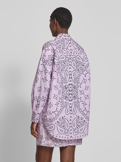 Essentiel Antwerp Oversized Hemdbluse mit Allover-Muster Modell 'HISTENDE' Rosa 5