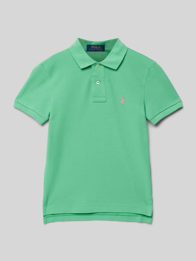 Polo Ralph Lauren Teens Koszulka polo o kroju slim fit z wyhaftowanym logo Zielony 1