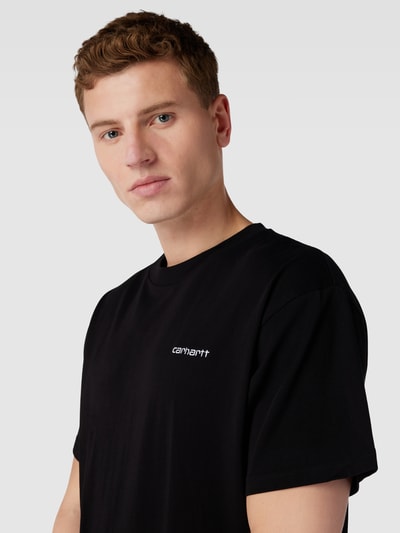 Carhartt Work In Progress T-Shirt mit Label-Stitching Black 3