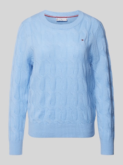 Tommy Hilfiger Strickpullover mit gerippten Abschlüssen Hellblau 1