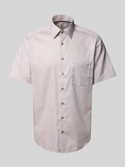 ETERNA Koszula o kroju modern fit z krótkim rękawem i listwą guzikową Piaskowy 2