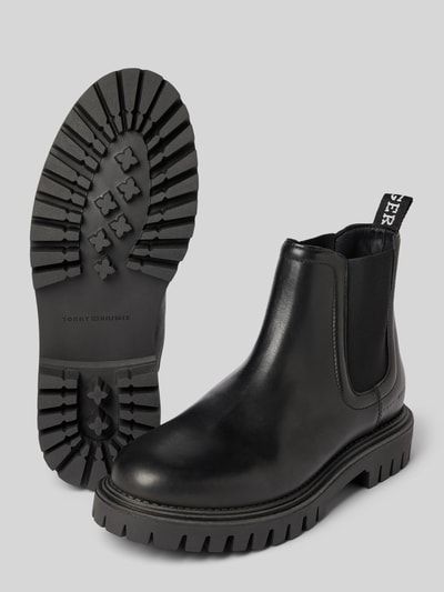 Tommy Hilfiger Lederboots mit strukturierter Sohle Black 4