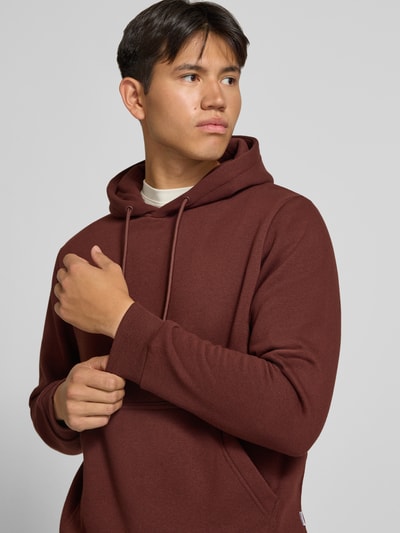 JACK & JONES hoodie met kangoeroezak model 'BRADLEY' Roestrood - 3
