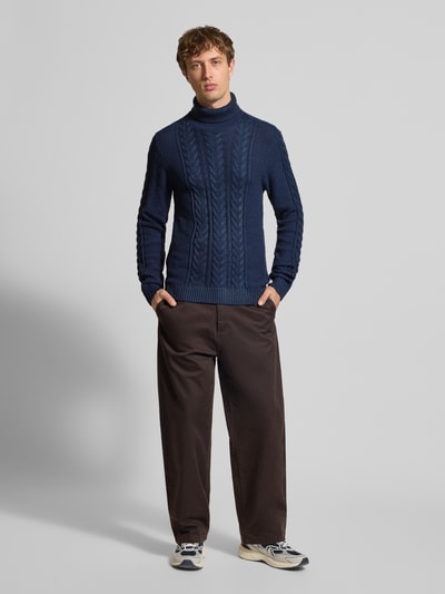 Blend Strickpullover mit Rollkragen Modell 'BASIM' Marine 1