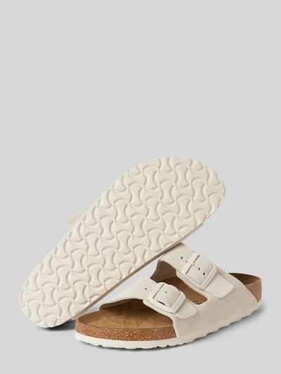 Birkenstock Sandalen aus Leder mit Dornschließe Modell 'Arizona' Weiss 4