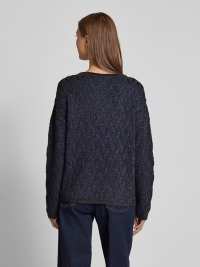 Brax Wollen pullover met boothals, model 'Liz' Antraciet - 5