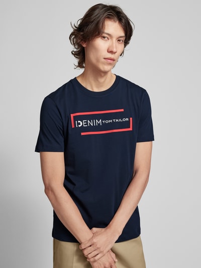 Tom Tailor Denim T-shirt z okrągłym dekoltem Granatowy 3