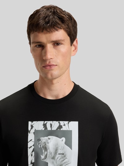 BOSS Orange Regular fit T-shirt van puur katoen Zwart - 3
