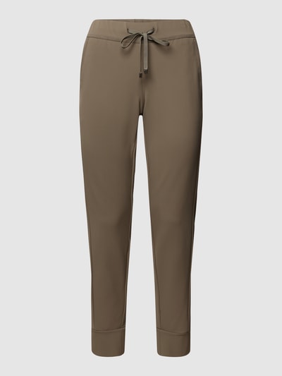 ST.ANN regular fit stoffen broek met elastische band, model 'ROXANA' Taupe - 2