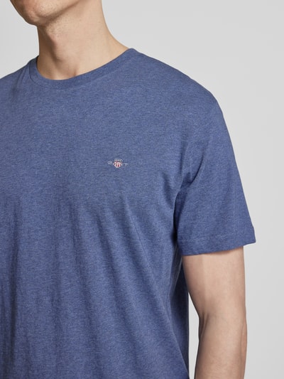 Gant Regular Fit T-Shirt in Melange-Optik Jeansblau Melange 3