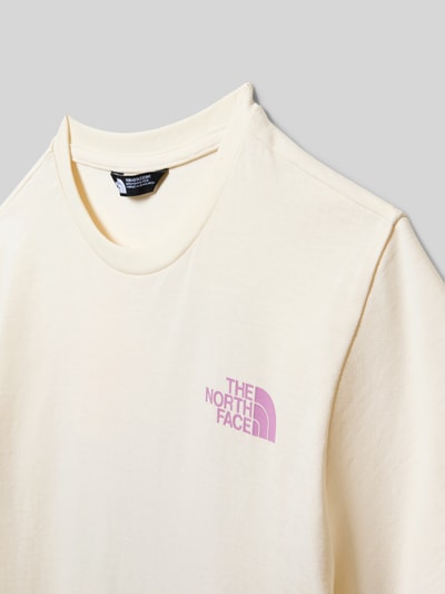 Produktfoto, Relaxed Fit T-Shirt mit Logo-Print Modell 'Voyage' von The North Face aus Reine Baumwolle, Rundhalsausschnitt, helle Farbe, Rückenlänge in Größe M 50 cm