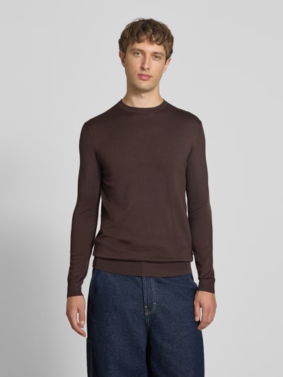 ONLY & SONS Regular Fit Pullover aus Viskose-Mix Modell 'WYLER' ' Schoko 4
