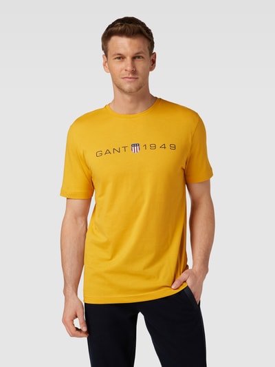 Gant T-shirt z nadrukiem z logo Żółty 4