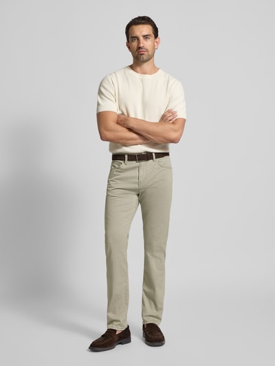 BOSS Regular fit stoffen broek van katoenmix, model 'RE.MAINE5' Olijfgroen - 1