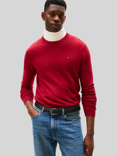 Tommy Hilfiger Regular Fit Pullover aus Baumwoll-Kaschmir-Mix Rot 4