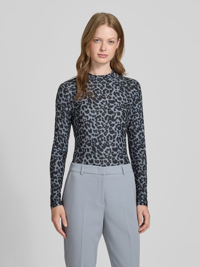 Vila Longsleeve mit Stehkragen Modell 'LEOA' Dunkelgrau 4