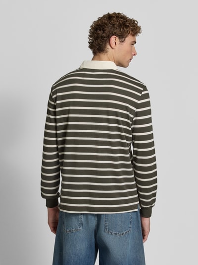 GUESS Regular Fit Sweatshirt mit Polokragen Modell 'JACQUARD' Dunkelgruen 5