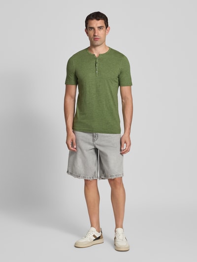 MCNEAL T-shirt met korte knoopsluiting Kaki - 1