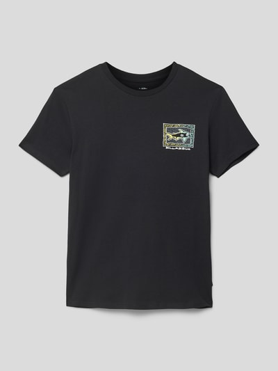 Billabong T-shirt z nadrukiem z logo i motywem model ‘SHARKY’ Czarny 1