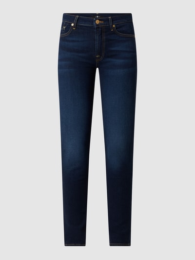 7 For All Mankind Skinny Fit Jeans aus Baumwolle  Dunkelblau 2