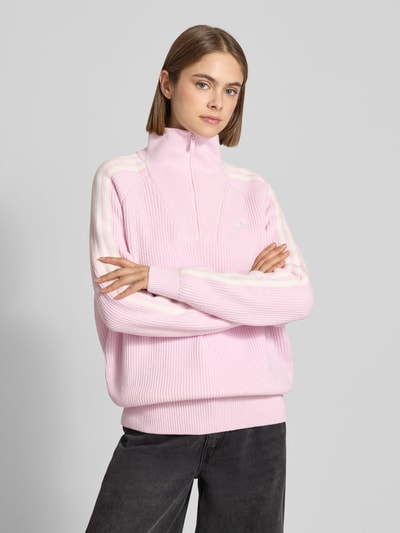 adidas Originals Sweter z dzianiny ze stójką Różowy 4
